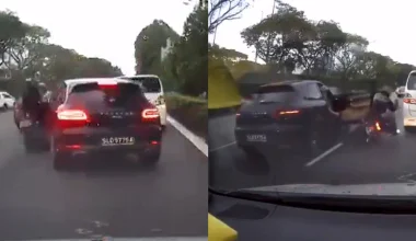 Σιγκαπούρη: Η στιγμή που Porsche τρακάρει με δύο μηχανές μέσα σε 10 δευτερόλεπτα (βίντεο)