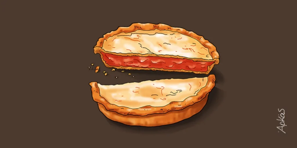 Το «καρφί» του Αρκά για τη «Νέα Αριστερά» με ένα σκίτσο με μία πίτα κομμένη στα δύο