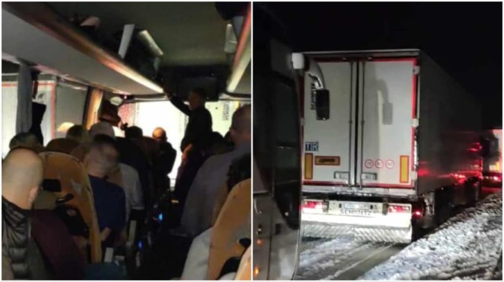 Μετά από 17 ώρες απεγκλωβίστηκαν οι 100 Θεσσαλονικείς που είχαν «κολλήσει» στο δρόμο για Βιέννη λόγω χιονοθύελλας