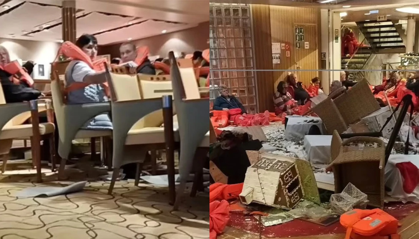 «Πανικός» σε κρουαζιερόπλοιο στη Βόρεια Θάλασσα – Το «χτύπησαν» κύματα 20 μέτρων (φώτο-βίντεο)