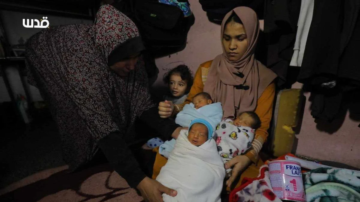Γάζα: Νεαρή Παλαιστίνια γέννησε τετράδυμα μέσα στα χαλάσματα