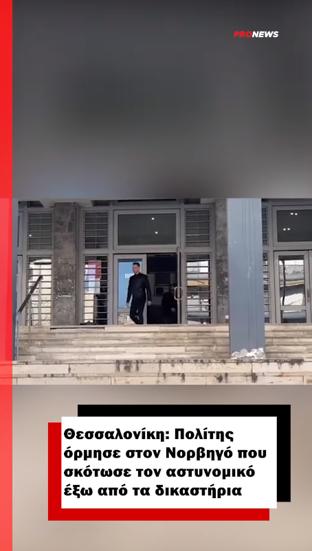 Θεσσαλονίκη: Πολίτης όρμησε στον Νορβηγό που σκότωσε τον αστυνομικό έξω από τα δικαστήρια