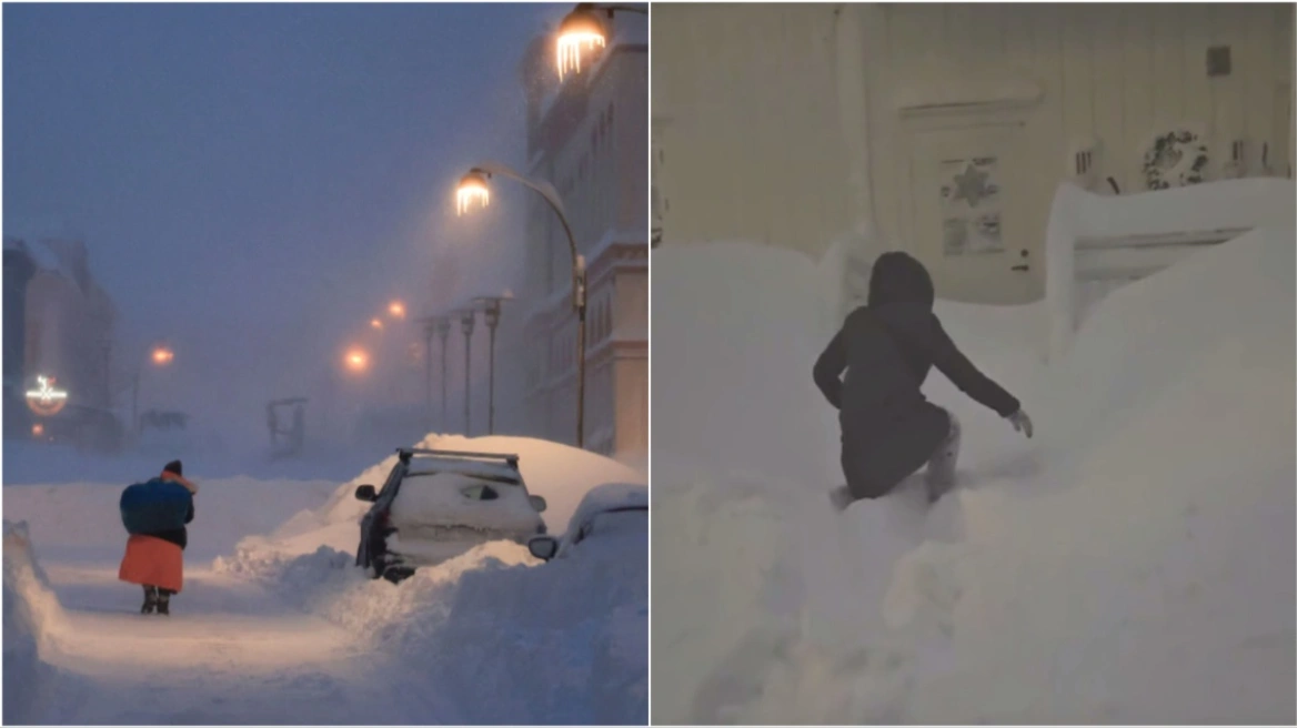 Νορβηγία: Πολικές θερμοκρασίες και σφοδρές χιονοπτώσεις – Σκάβουν για να μπουν στα σπίτια τους (βίντεο)