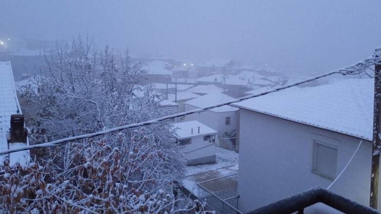 Βόρεια Ελλάδα: Πυκνή χιονόπτωση έξω από την Κοζάνη (βίντεο)