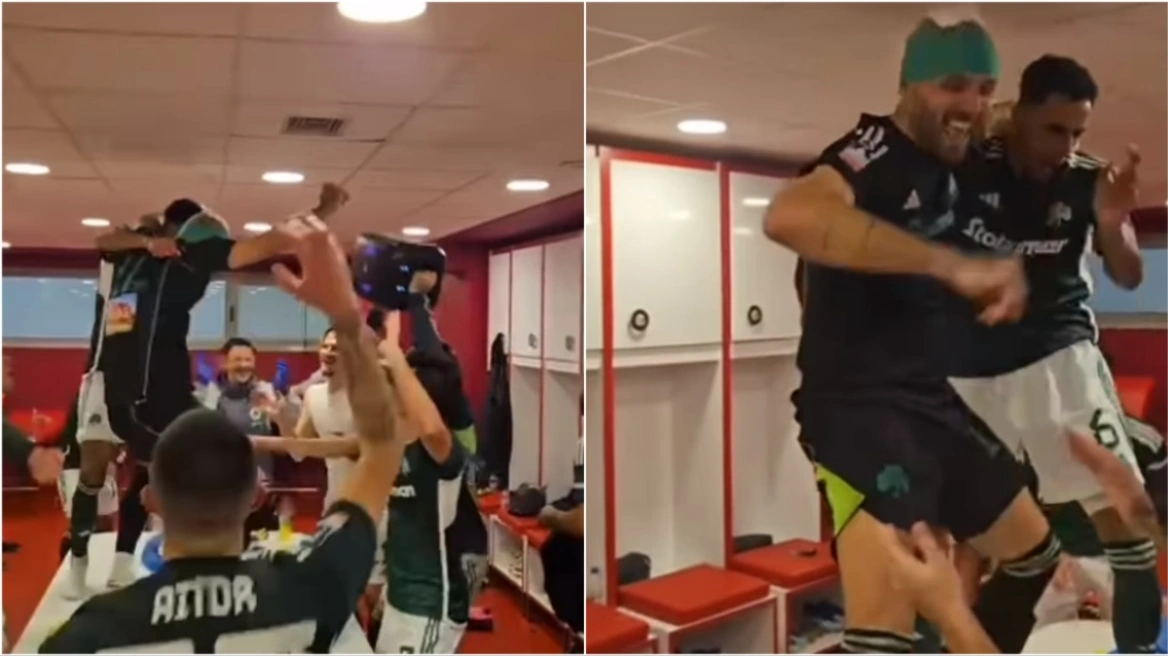 Κύπελλο Ελλάδας: «Χαμός» στα αποδυτήρια μετά την πρόκριση του Παναθηναϊκού επί του Ολυμπιακού – Το πάρτι των παικτών