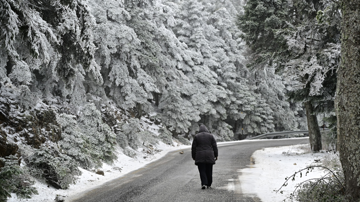 Η «ψυχρή εισβολή» χτυπά τη χώρα μας: Χιονίζει σε Εύβοια και Κρήτη (βίντεο)