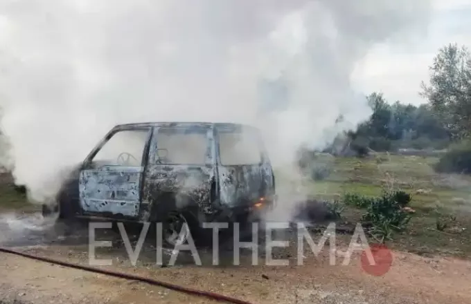 Χαλκίδα: Αυτοκίνητο τυλίχθηκε στις φλόγες (φωτο) 