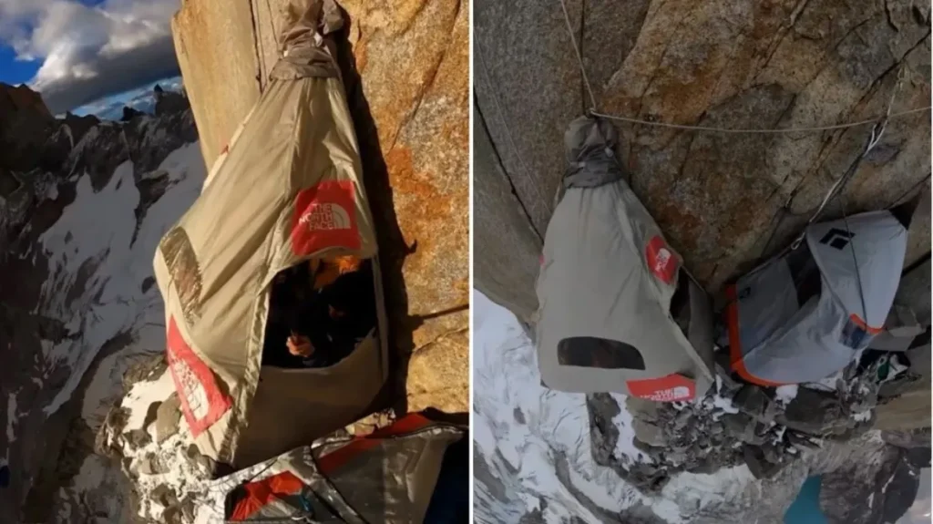 «Κόβει την ανάσα» βίντεο που δείχνει ορειβάτες να κοιμούνται σε κρεμαστές σκηνές σε ύψος 2.500 μέτρα πάνω από τη θάλασσα
