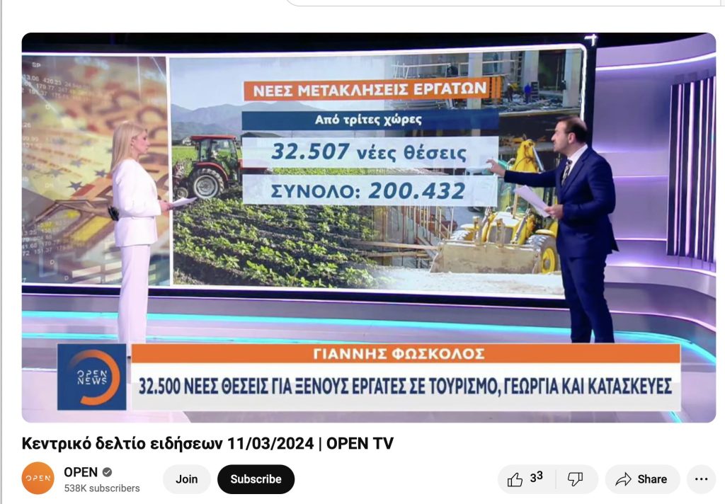 Δημοσιεύθηκε υπουργική απόφαση για εισαγωγή και άλλων αλλοδαπών εργατών στη χώρα