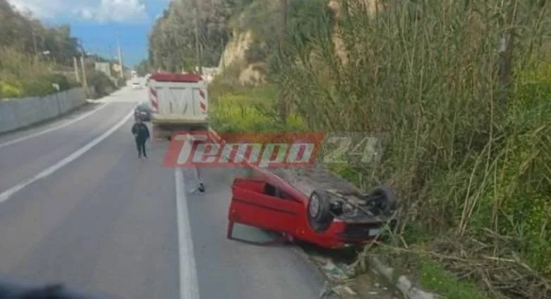Σοβαρό τροχαίο στην Πάτρα: Αναποδογύρισε ΙΧ -Τραυματίστηκε ο οδηγός (φωτο) 