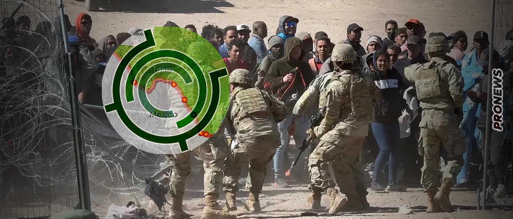 Εκατοντάδες παράνομοι μετανάστες γκρέμισαν το τείχος του Τέξας και συγκρούστηκαν με την Εθνοφρουρά! (βίντεο)