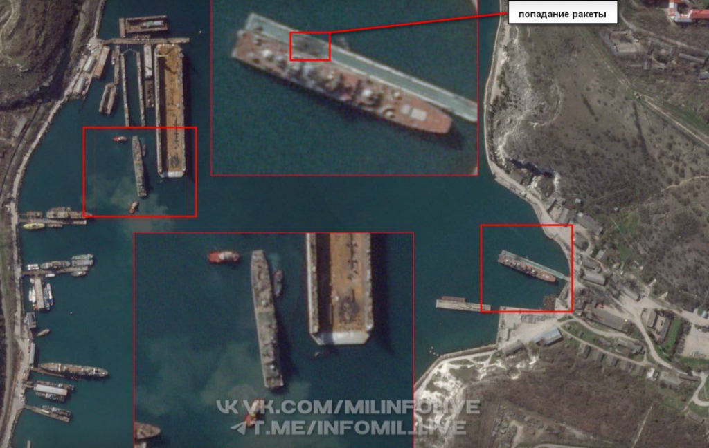 Δεν πέτυχε να πλήξει το μεγαλύτερο ρωσικό αποβατικό του Στόλου της Μαύρης Θάλασσας η ουκρανική επίθεση με cruise βλήματα