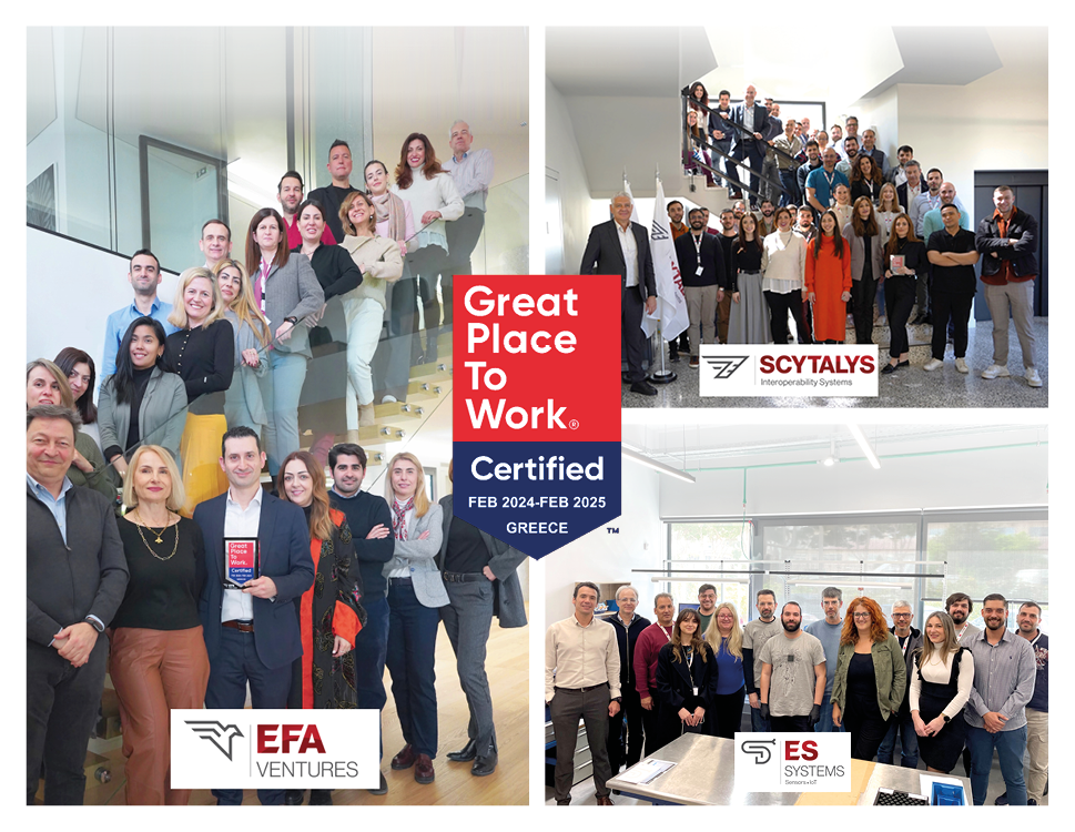 EFA VENTURES, SCYTALYS, ES SYSTEMS: Great Place to Work για 2η συνεχόμενη χρονιά