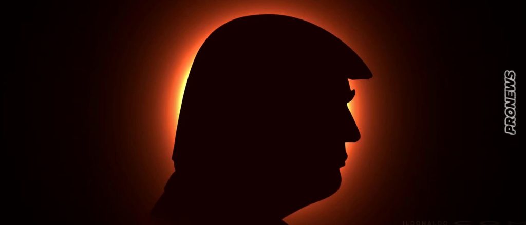 O N.Τραμπ ανάρτησε βίντεο που έγινε viral: Το κεφάλι του προκαλεί έκλειψη ηλίου!