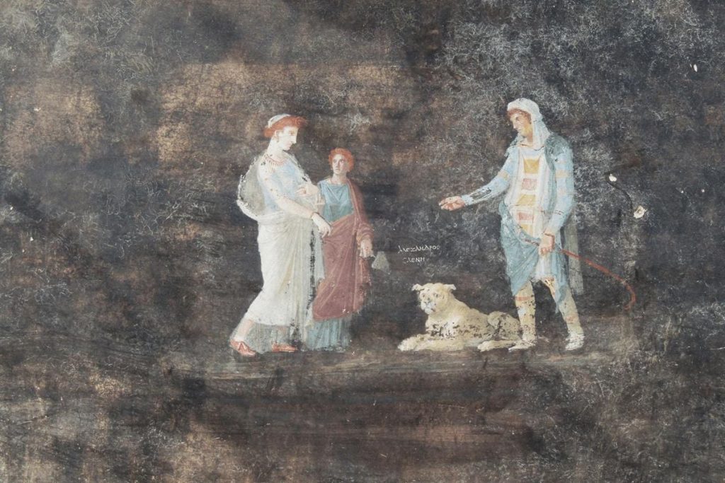 Εντυπωσιακές τοιχογραφίες στην Πομπηία με την Ελένη της Τροίας, τον Πάρι, τον Απόλλωνα