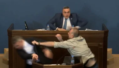 Ανηλεής ξυλοδαρμός του φιλοαμερικανού βουλευτή που κτύπησε ομιλητή στο γεωργιανό Κοινοβούλιo