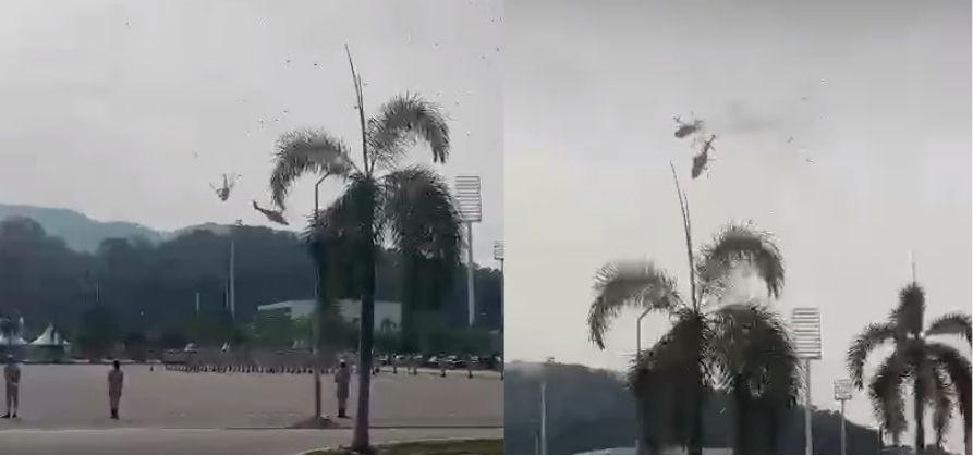 Βίντεο: Δύο ελικόπτερα στην Μαλαισία συγκρούονται στον αέρα και συντρίβονται στο έδαφος