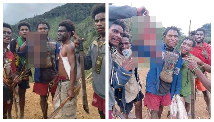 Κανίβαλοι στη Νέα Γουινέα βγάζουν φωτογραφίες γλείφοντας… κομμένα μέλη – «Αυτό είναι το φαγητό μας» (φώτο)