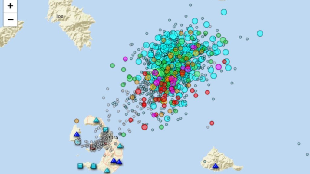 Συνολικά 95 σεισμοί χθες 8 Φεβρουαρίου στη ζώνη Σαντορίνης – Αμοργού