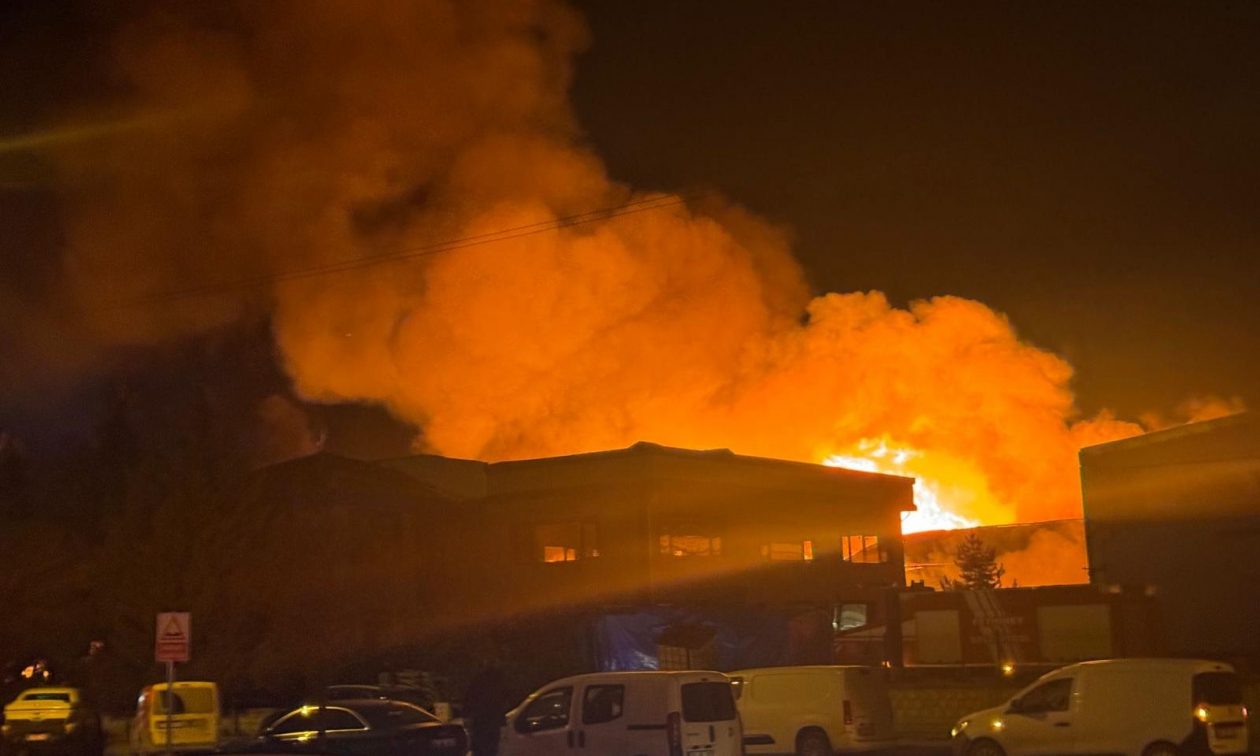 Τουρκία: Ξέσπασε μεγάλη φωτιά σε εργοστάσιο δασικών προϊόντων – Δείτε βίντεο