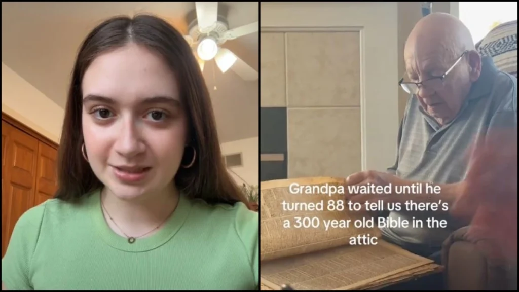 TikToker αποκάλυψε πως στη σοφίτα του σπιτιού του παππού της υπήρχε «κρυμμένη» Βίβλος… 300 ετών! (βίντεο)