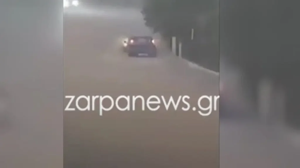 Χανιά: Η στιγμή που οδηγός δίνει μάχη για να περάσει με το αυτοκίνητό του δρόμο που μετατράπηκε σε ποτάμι (βίντεο) 