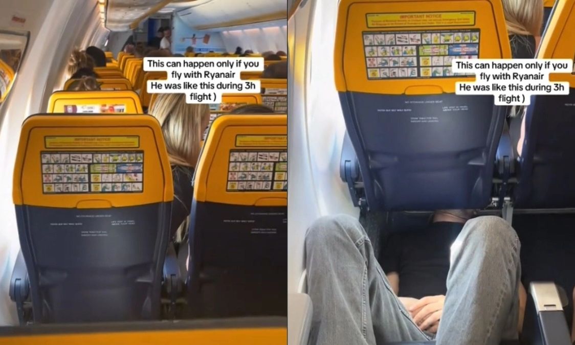 Ο πιο περίεργος τρόπος για να κοιμηθείς στο αεροπλάνο – Δείτε το viral βίντεο που διχάζει