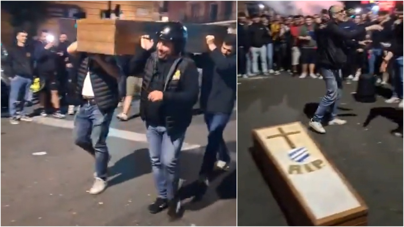 Κάζο των οπαδών της Τζένοα στη Σαμπντόρια: Γιόρτασαν τον υποβιβασμό της με φέρετρα – «Δεν υπάρχετε πια» (βίντεο)