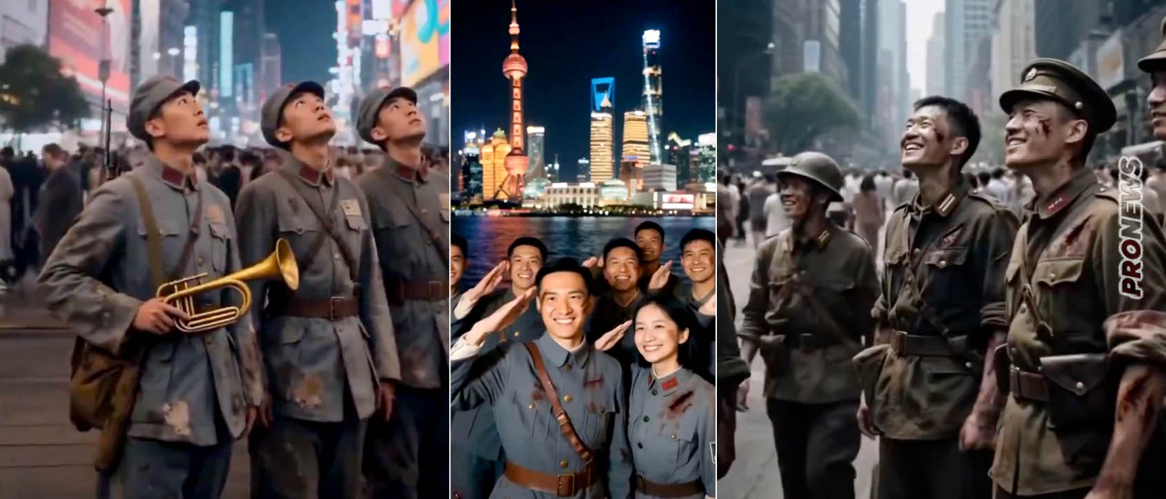 Βίντεο: Κινέζοι στρατιώτες (εθνικιστές-κομμουνιστές) «ανασταίνονται» από την ΑΙ & θαυμάζουν την σύγχρονη Κίνα!