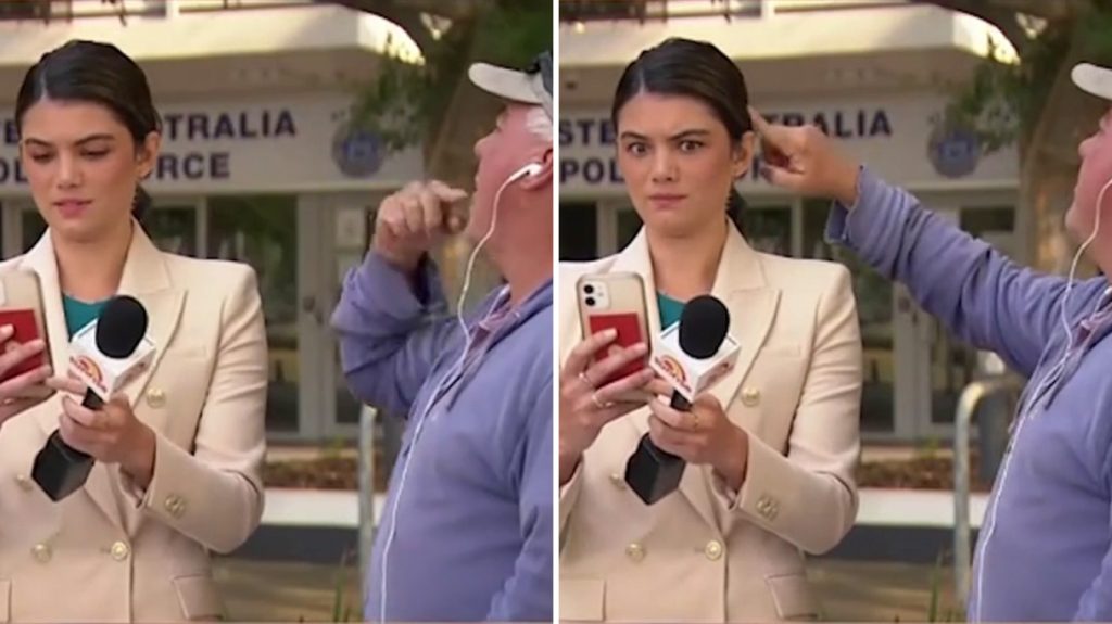 Δημοσιογράφος ένιωσε αμηχανία όταν ο εικονολήπτης έγλυψε το δάχτυλό του για να της φτιάξει τα μαλλιά (βίντεο)