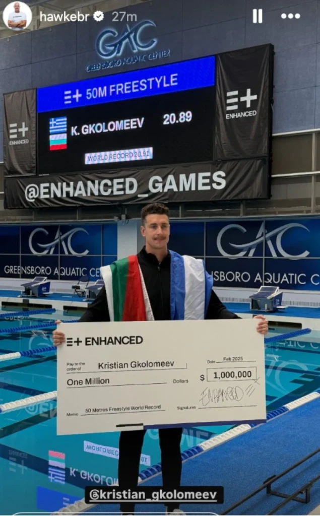 Ο Κ.Γκολομέεβ ο πρώτος που έλαβε το 1 εκατ.δολάρια στα Enhanced Games
