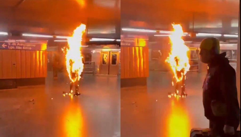 Βίντεο: 74χρονος άνδρας αυτοπυρπολήθηκε μέσα σε σταθμό του μετρό της Βραζιλίας!