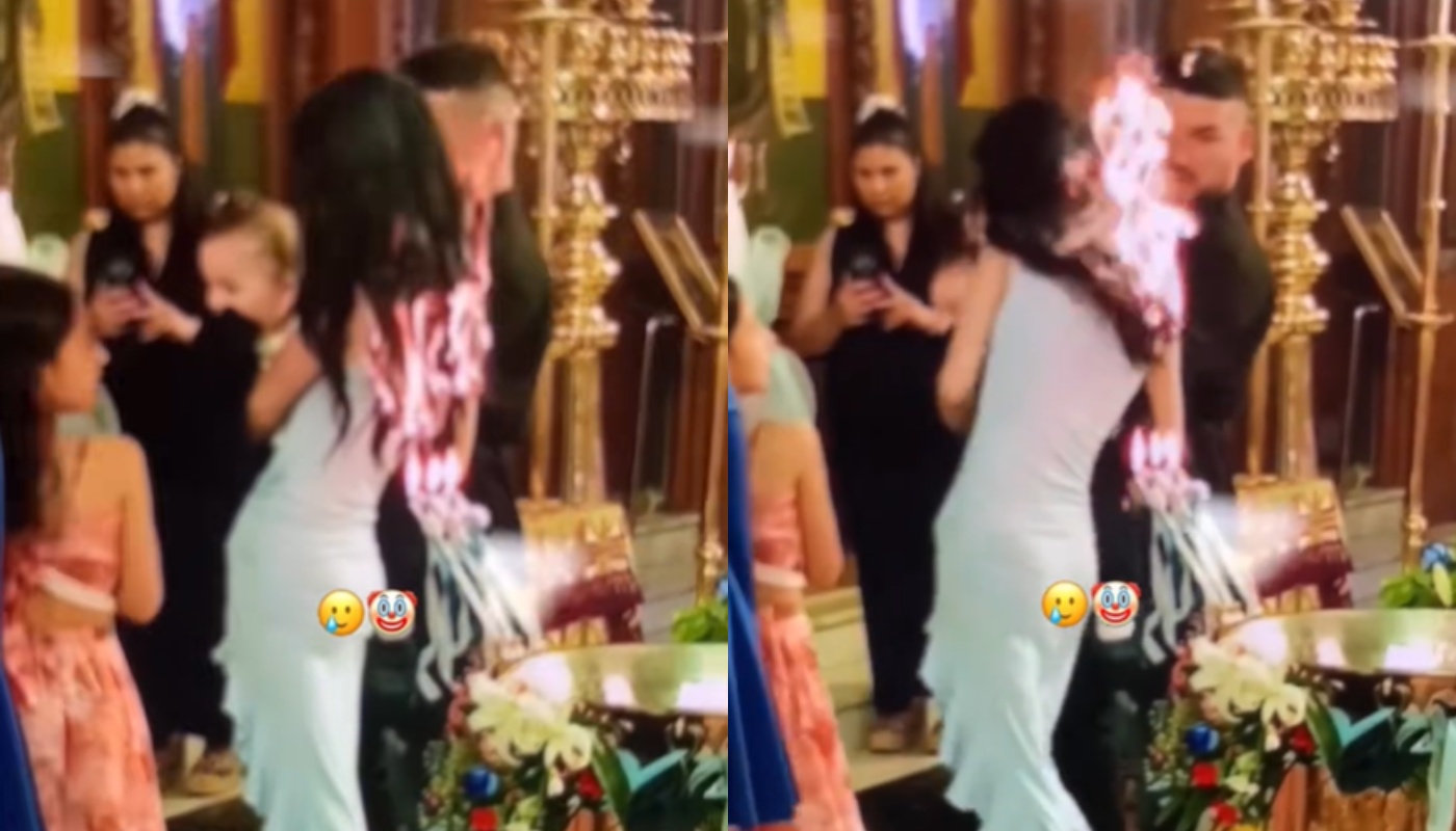 Βίντεο: Η στιγμή που τα μαλλιά νονάς σε βάφτιση αρπάζουν φωτιά – «Είχα πανικοβληθεί»