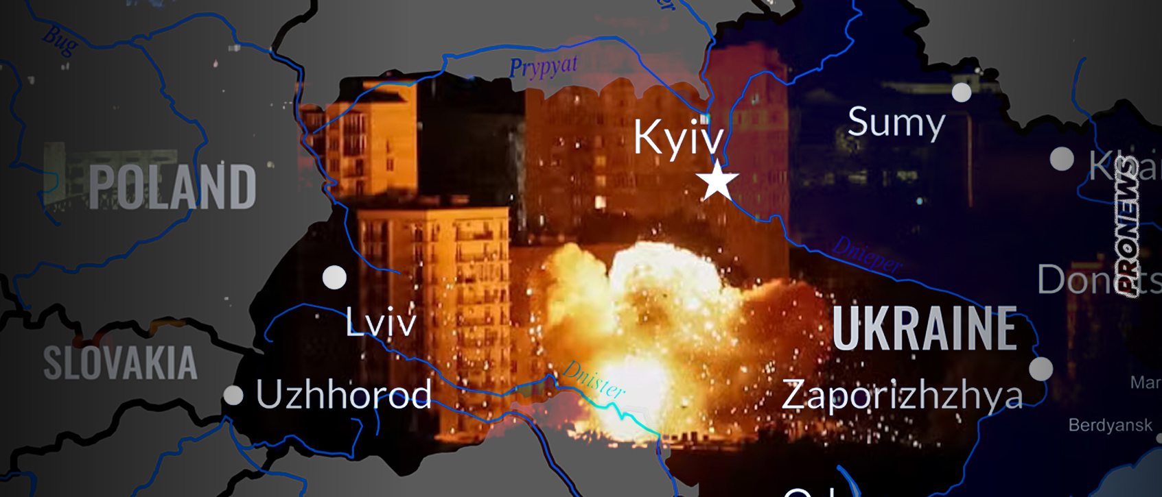 Μαζική ρωσική επίθεση με πυραύλους και drones έκανε τη «νύχτα μέρα» στο Κίεβο (βίντεο)