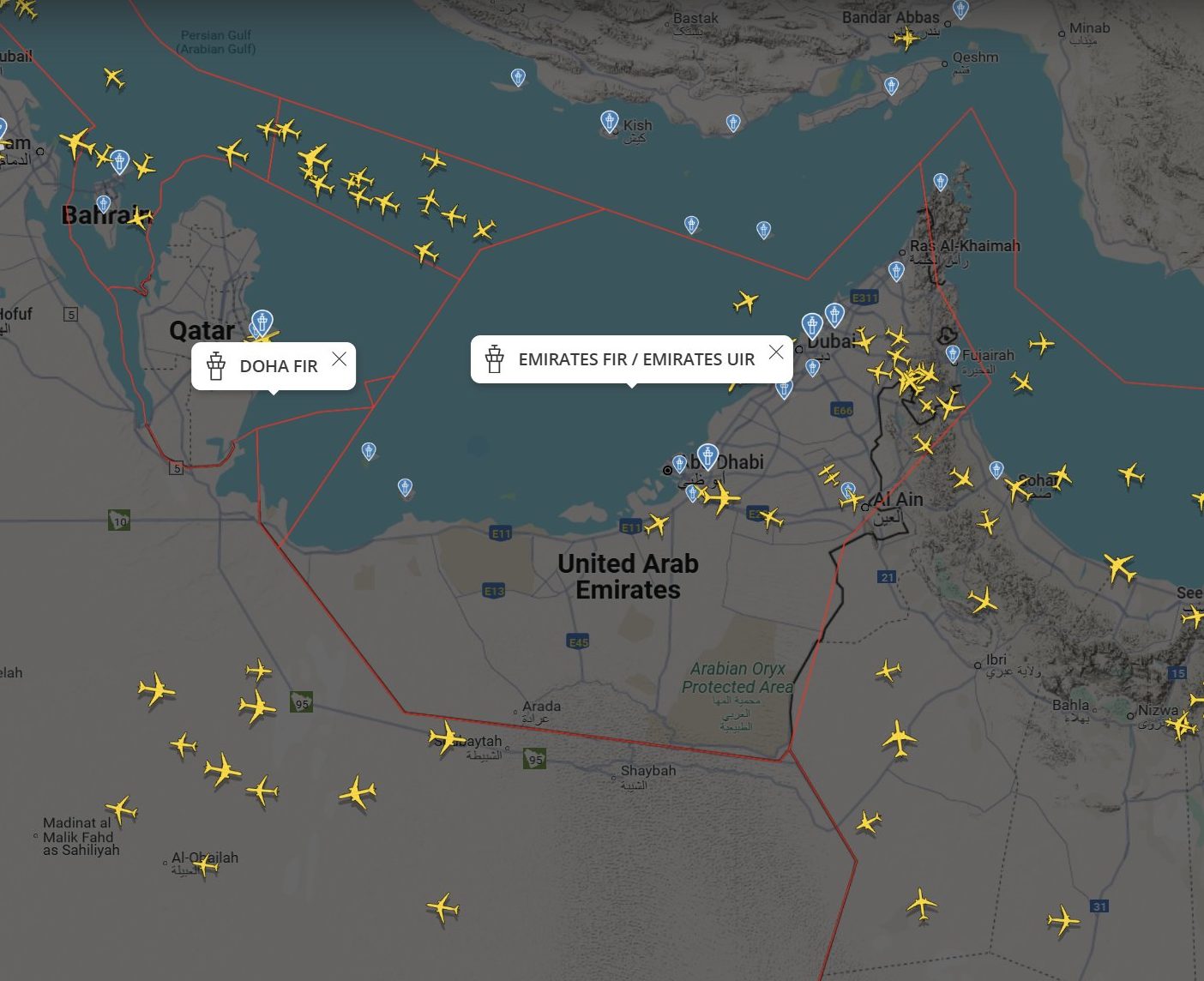 Κλειστοί οι εναέριοι χώροι σε ΗΑΕ, Μπαχρέιν, Κουβέιτ, Ιράκ και Κατάρ