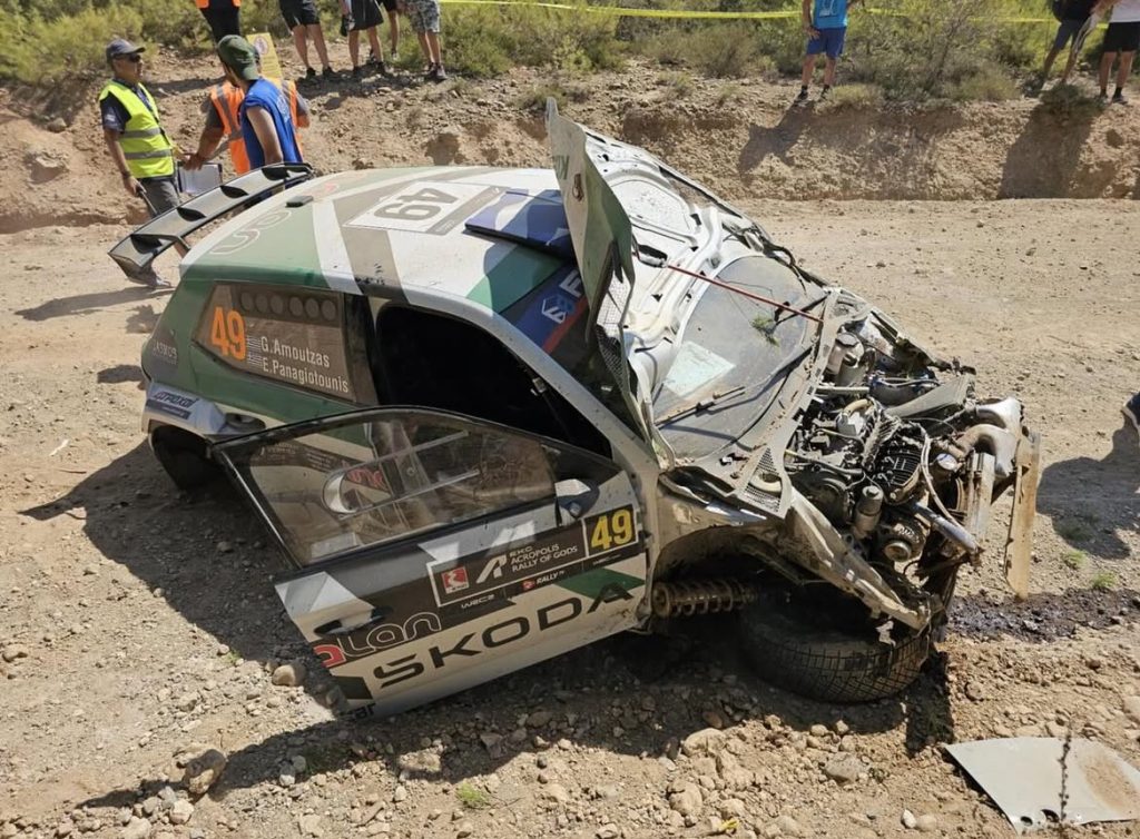 ΕΚΟ Ράλλυ Ακρόπολις 2025: Σφοδρό ατύχημα και εγκατάλειψη για τους Γ.Αμούτζα – Η.Παναγιωτούνη (φωτο)