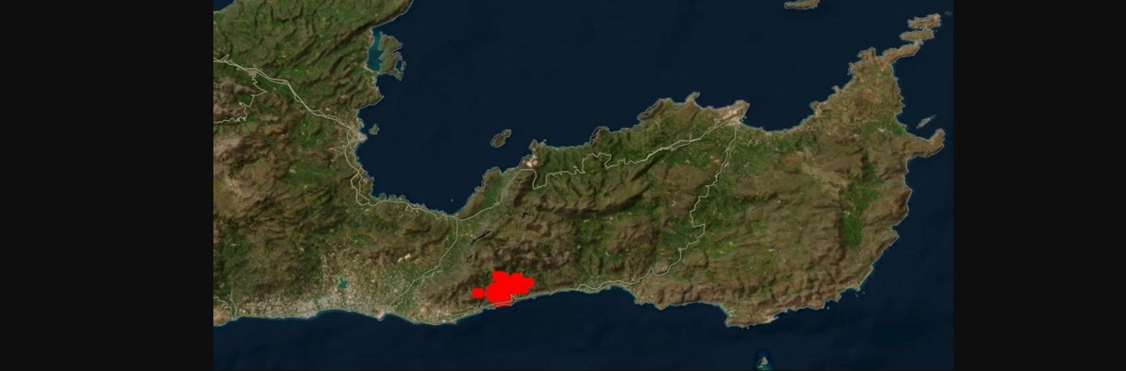 Φωτιά στην Ιεράπετρα: Το μέγεθος της καταστροφής από δορυφορική εικόνα