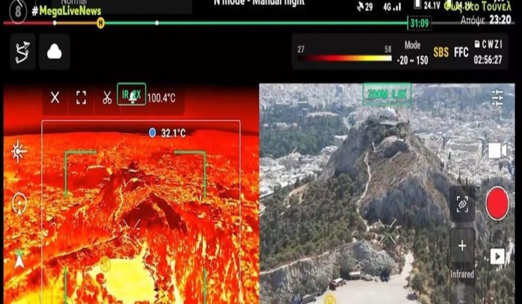 Καύσωνας: Εικόνες από το drone θερμικής κάμερας του Δήμου Αθηναίων