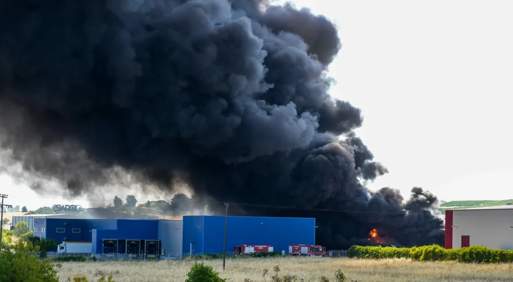 Ριτσώνα: Τεράστιες ζημιές στο εργοστάσιο πλαστικών από την φωτιά (βίντεο – φωτο)