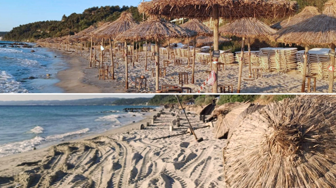 Χαλκιδική: Είχε καταλάβει έκταση 2.500 τ.μ. σε παραλία και είχε τοποθετήσει 700 ξαπλώστρες (φωτό)