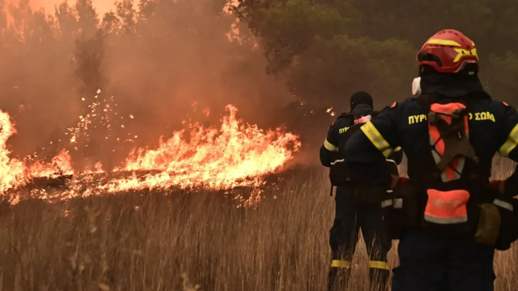 Φωτιά κοντά σε σπίτια στον Τύρναβο  (βίντεο-φωτο)