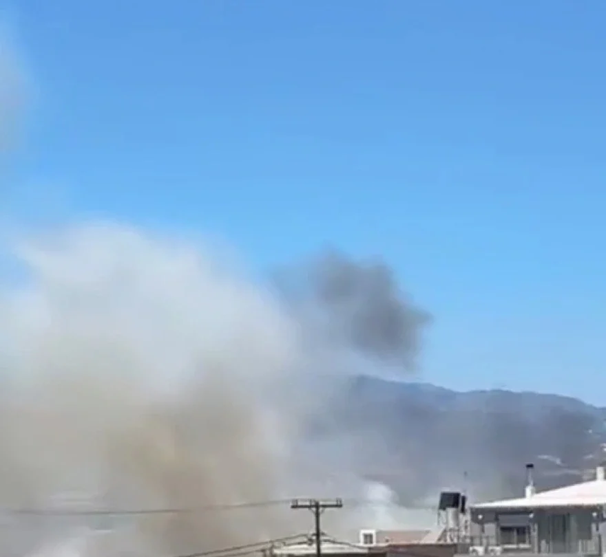 Φωτιά στην Βιγλιά Ιεράπετρας – Καίει κοντά σε σπίτια και θερμοκήπια (φωτο)