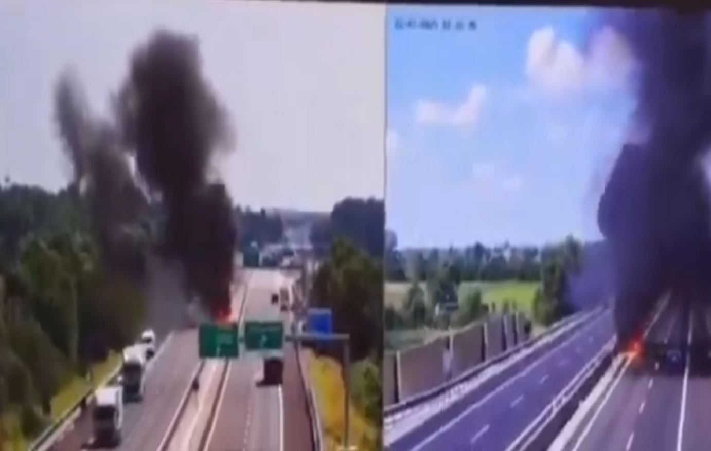 Ιταλία: Συντριβή διθέσιου αεροσκάφους σε αυτοκινητόδρομο έξω από την πόλη Μπρέσια – Δείτε βίντεο