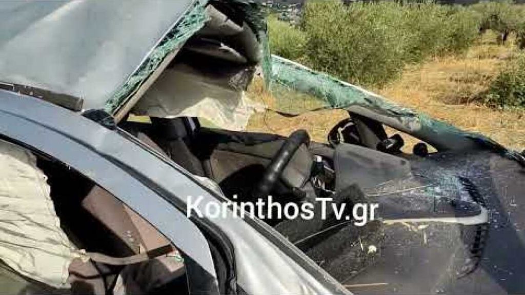 Τροχαίο ατύχημα στην Κόρινθο: Αυτοκίνητο εξετράπη της πορείας του και κατέληξε σε ελαιώνα (βίντεο)