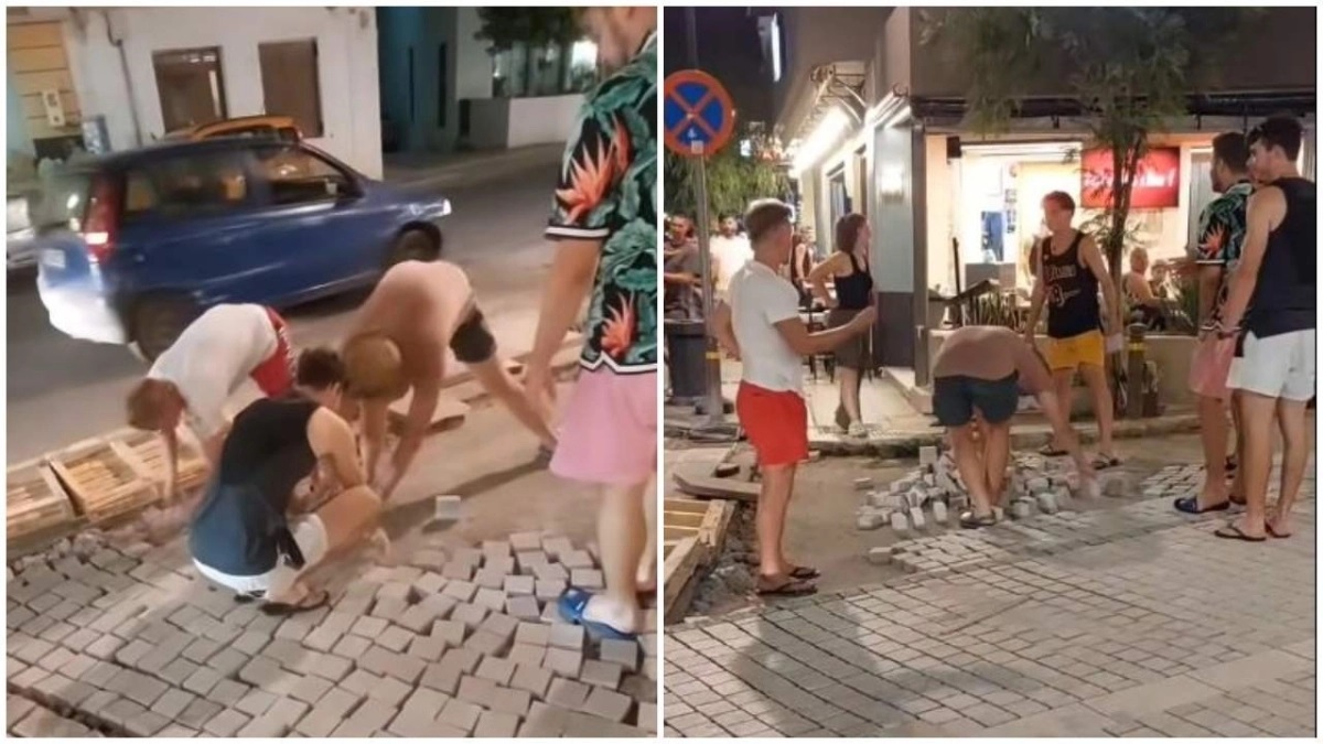 Τουρίστες σήκωσαν μανίκια για να βοηθήσουν στην πλακόστρωση δρόμου στα Μάλια και έγιναν viral (βίντεο)