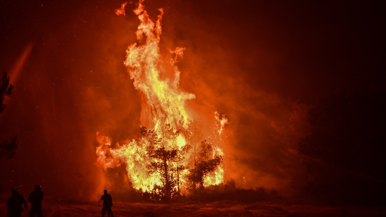 Μεγάλη φωτιά σε δασική έκταση κοντά στα Κιμμέρια Ξάνθης (βίντεο)