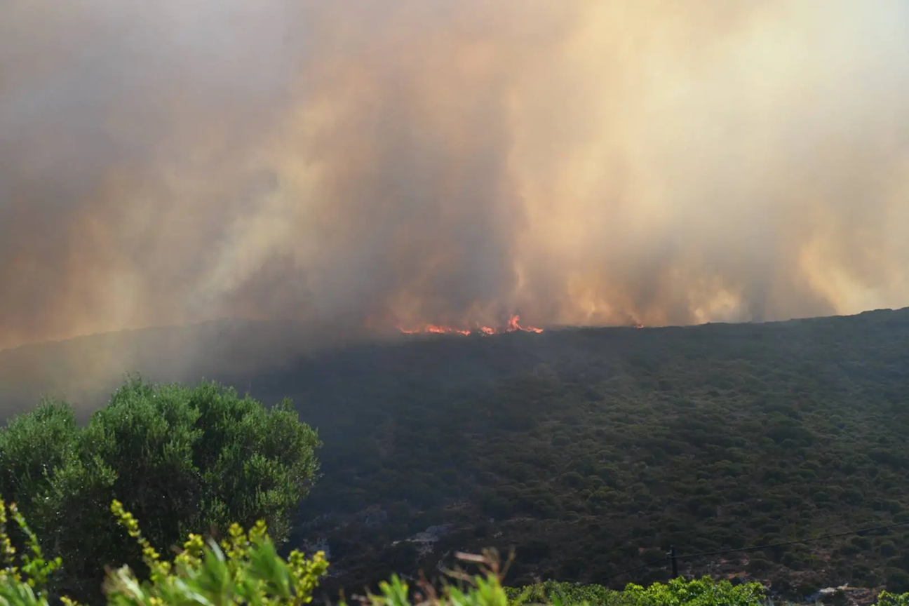 Βίντεο: Πυκνοί καπνοί κάλυψαν το Ιόνιο από τις φωτιές σε Αχαΐα, Ζάκυνθο και δυτική Ελλάδα