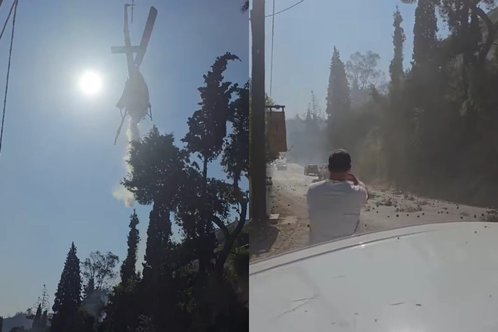 Παραλίγο τραγωδία στην Πάτρα: Ελικόπτερο ρίχνει νερό πάνω από διερχόμενα αυτοκίνητα! (βίντεο)