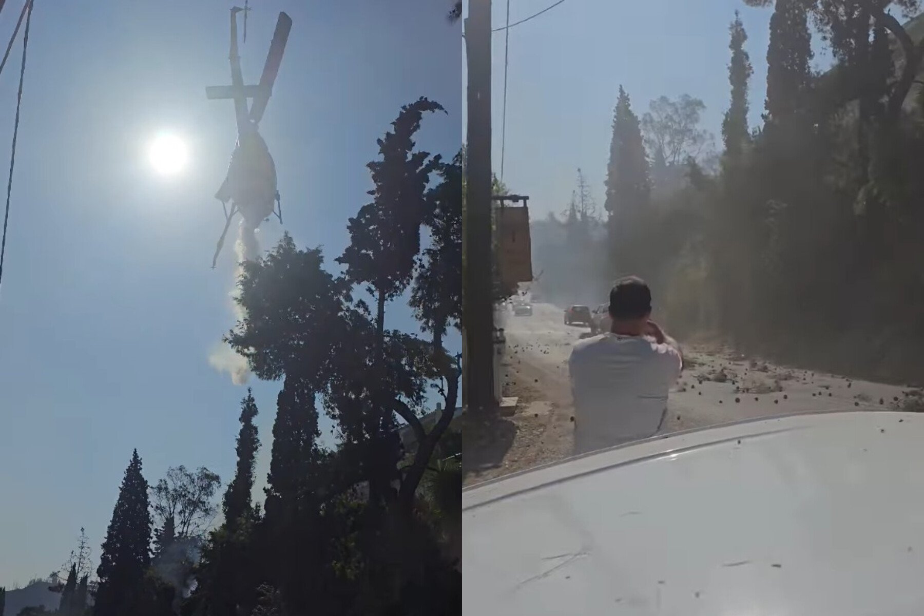 Παραλίγο τραγωδία στην Πάτρα: Ελικόπτερο ρίχνει νερό πάνω από διερχόμενα αυτοκίνητα! (βίντεο)