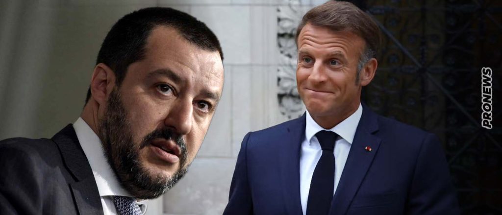 Μ.Σαλβίνι κατά Ε.Μακρόν: «Μιλάει συνέχεια για πόλεμο με την Ρωσία γιατί το 80% των Γάλλων θέλει να παραιτηθεί»